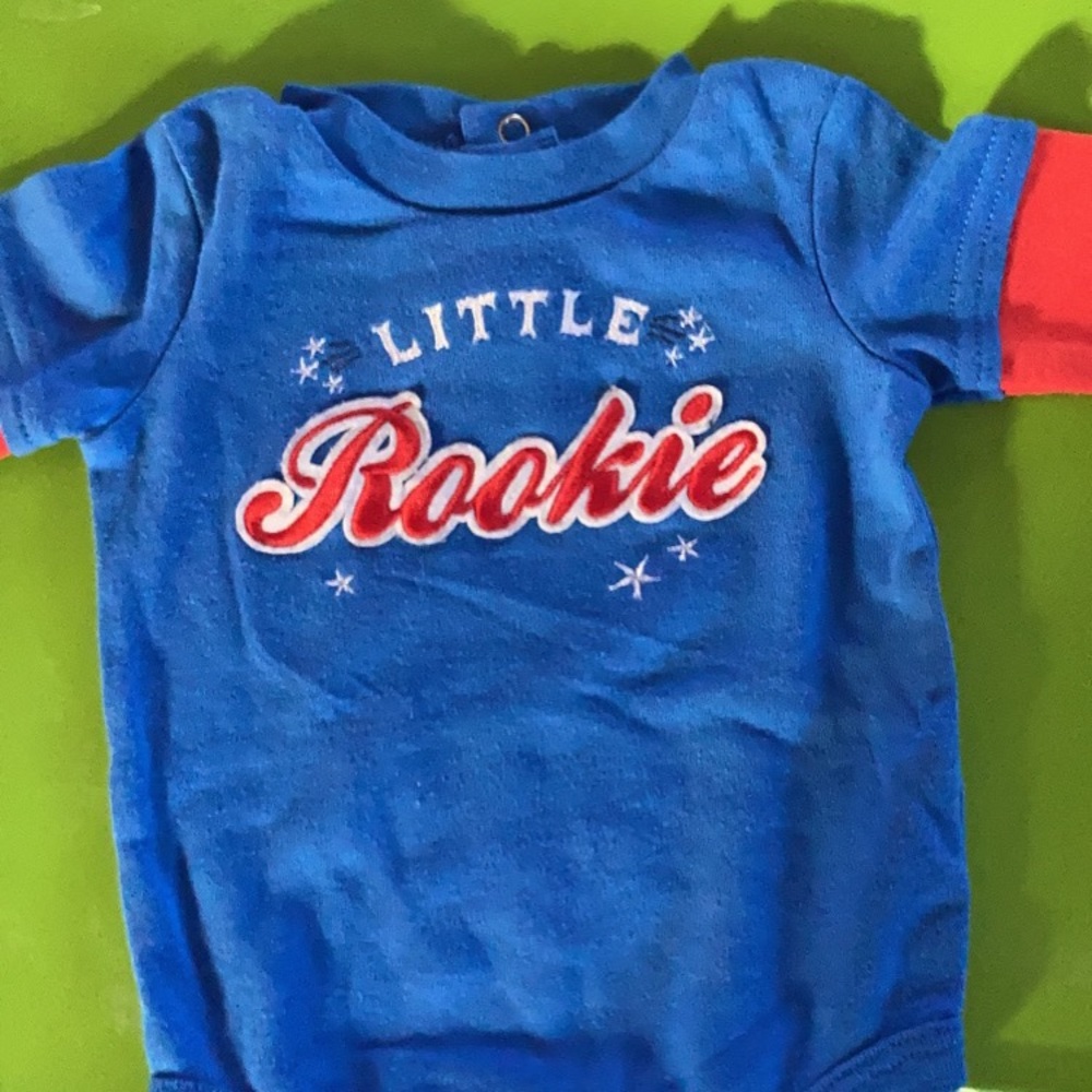 “Little Rookie” boys long sleeve onesie